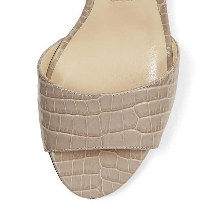 Stacey 65 Sand CrocEmbossed Leather Mules Sand Women JIMMY CHOO Mules