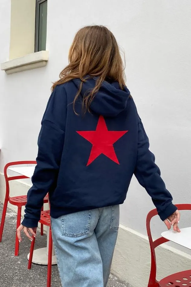 Star Hoodie Women Subdued Hoodies and Sweats
