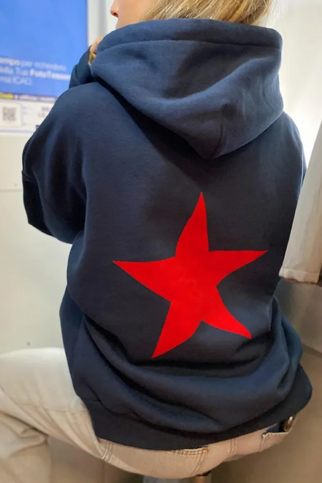 Star Hoodie Women Subdued Hoodies and Sweats
