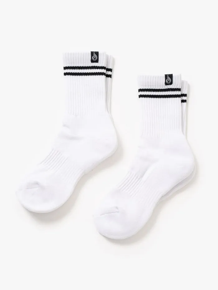 Stripe Crew Socks 8211 White Women Ryderwear Socks