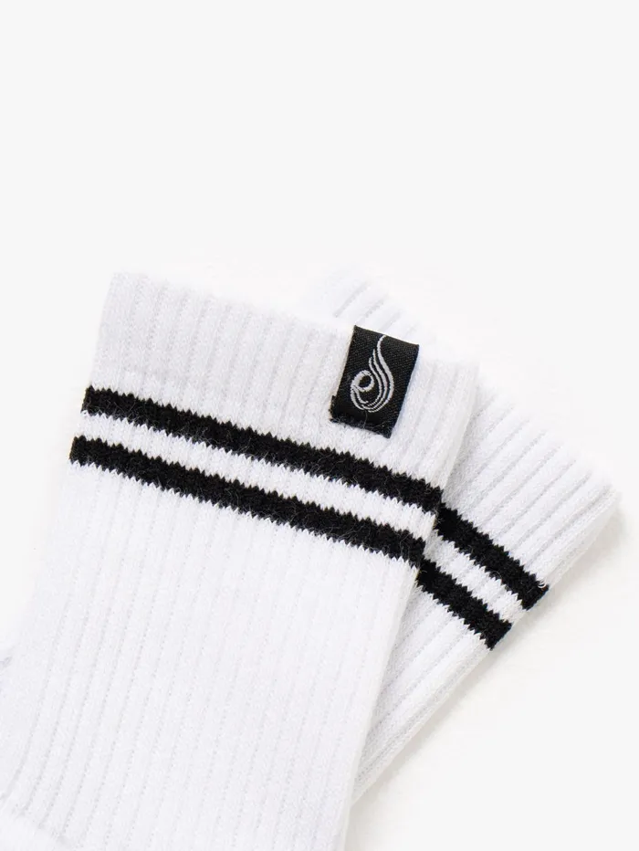 Stripe Crew Socks 8211 White Women Ryderwear Socks