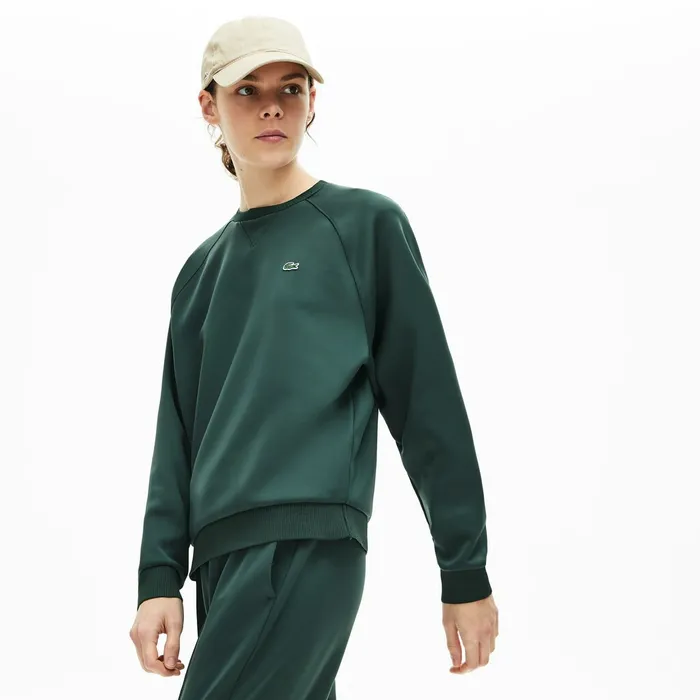 Sweaters and Sweatshirts Lacoste Womens Classic Crewneck Sweatshirt Dark Green Gift 4 You