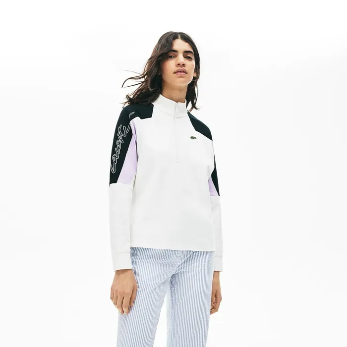 Sweaters and Sweatshirts Lacoste Womens LIVE ColorBlock ZipFront Sweatshirt White Store Sweaters and Sweatshirts Lacoste Womens LIVE ColorBlock ZipFront Sweatshirt White Store