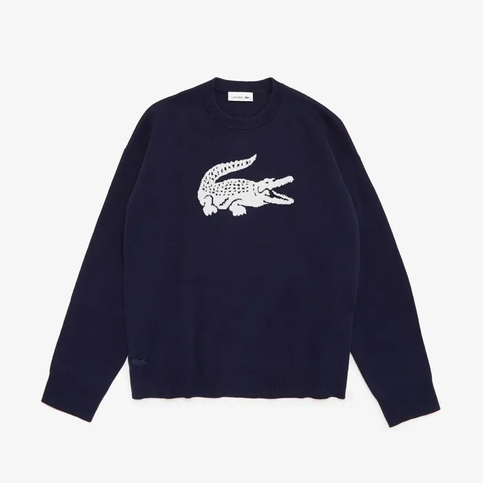 Sweaters and Sweatshirts Lacoste Womens Oversized Logo Cotton Stretch Sweater BlackWhite Outlet Factory Sweaters and Sweatshirts Lacoste Womens Oversized Logo Cotton Stretch Sweater BlackWhite Outlet Factory