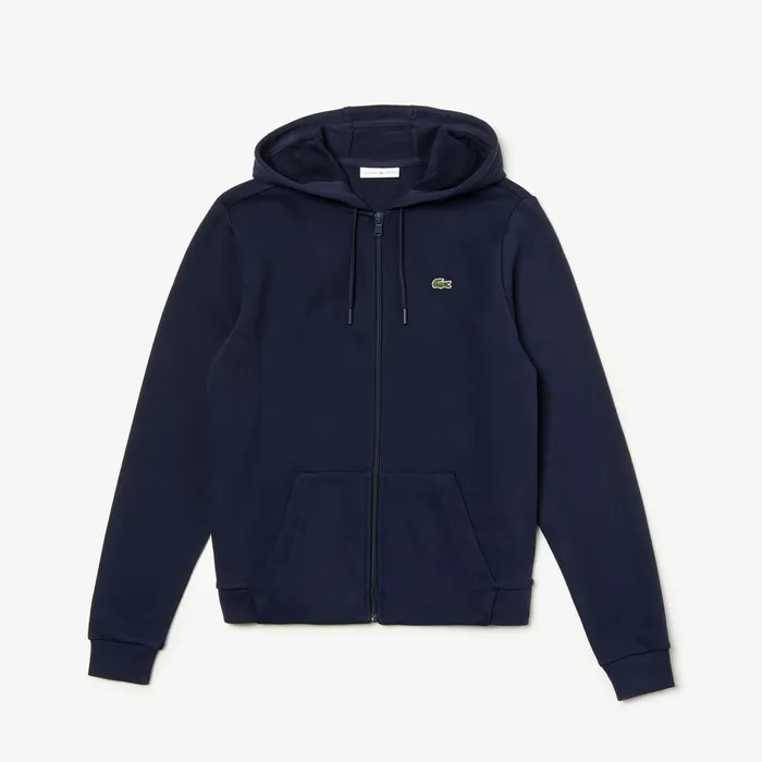 Sweaters and Sweatshirts Lacoste Womens SPORT FullZip Fleece Hoodie Navy Blue Store