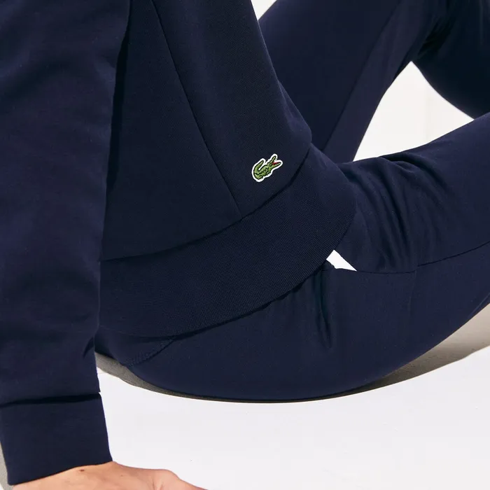 Sweaters and Sweatshirts Lacoste Womens SPORT Oversize Croc CottonBlend Sweatshirt Navy Blue For Sale Online