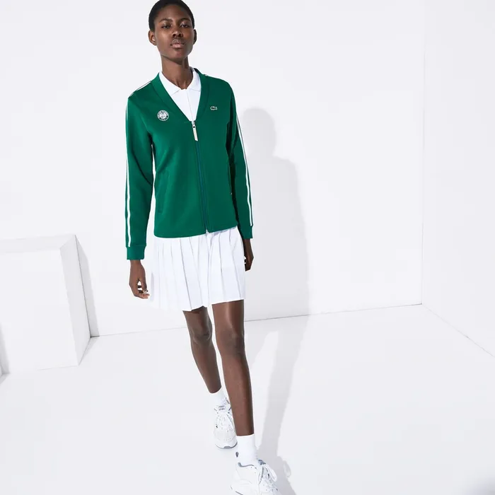 Sweaters and Sweatshirts Lacoste Womens SPORT Roland Garros VNeck ZipUp Sweatshirt GreenWhiteRed Gift Ideas Sweaters and Sweatshirts Lacoste Womens SPORT Roland Garros VNeck ZipUp Sweatshirt GreenWhiteRed Gift Ideas