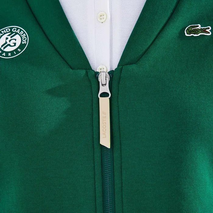 Sweaters and Sweatshirts Lacoste Womens SPORT Roland Garros VNeck ZipUp Sweatshirt GreenWhiteRed Gift Ideas