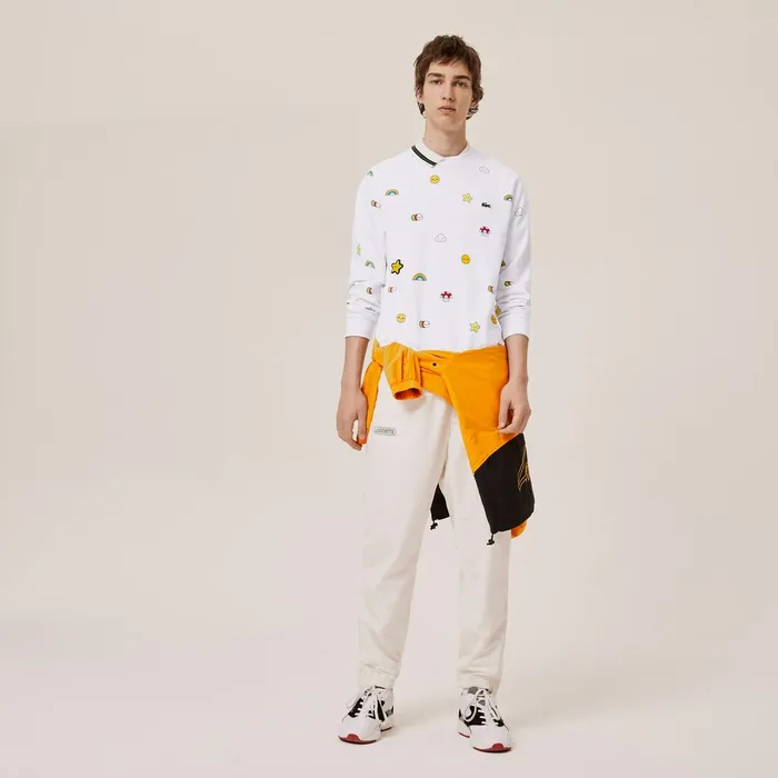 Sweaters and Sweatshirts Lacoste Womens Unisex x FriendsWithYou Design Sweatshirt White Gift 4 You