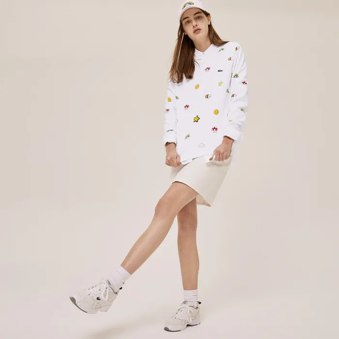 Sweaters and Sweatshirts Lacoste Womens Unisex x FriendsWithYou Design Sweatshirt White Gift 4 You
