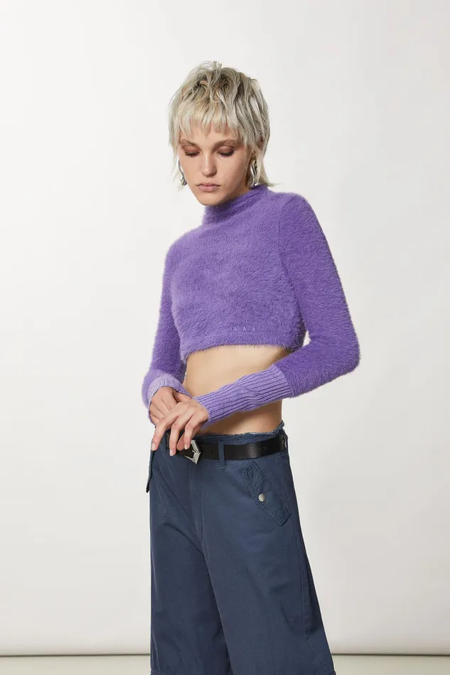 Sweaters Women Patrizia Pepe Fluffy Effect Sweater Mineral Violet