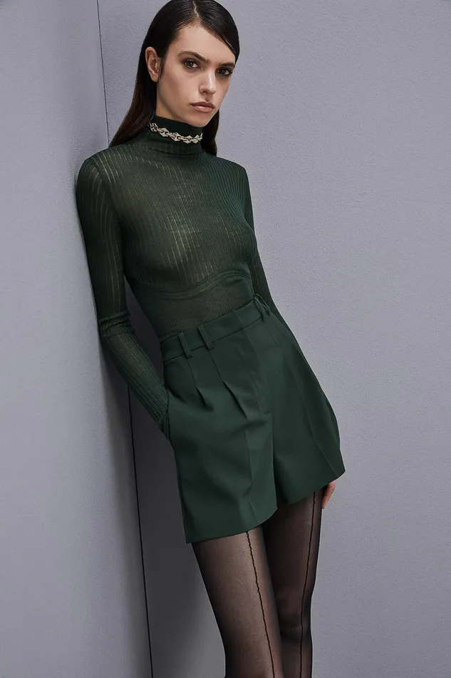Sweaters Women Patrizia Pepe Pure Wool Turtleneck Sweater Tuscany Green