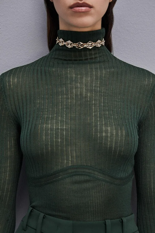 Sweaters Women Patrizia Pepe Pure Wool Turtleneck Sweater Tuscany Green