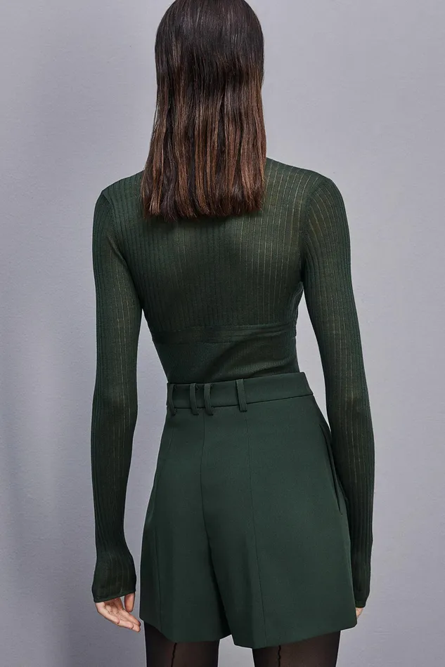 Sweaters Women Patrizia Pepe Pure Wool Turtleneck Sweater Tuscany Green