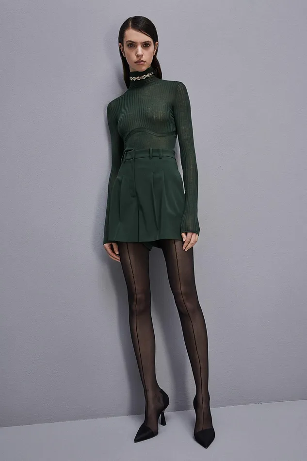 Sweaters Women Patrizia Pepe Pure Wool Turtleneck Sweater Tuscany Green