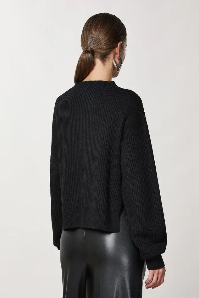 Sweaters Women Patrizia Pepe Ribbed Sweater Nero