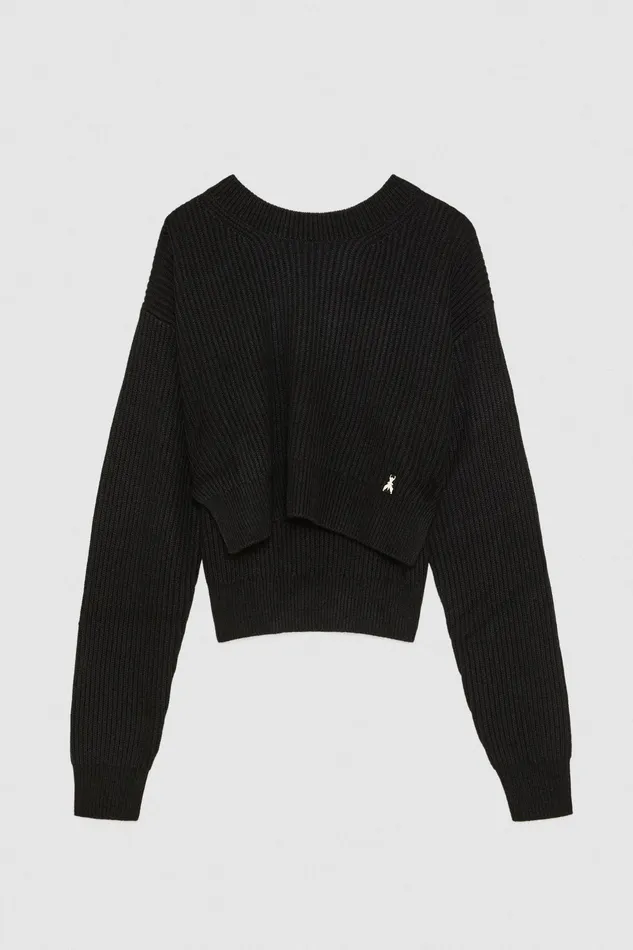 Sweaters Women Patrizia Pepe Ribbed Sweater Nero