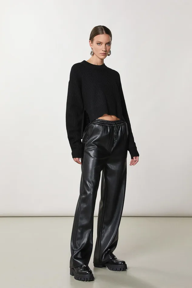 Sweaters Women Patrizia Pepe Ribbed Sweater Nero