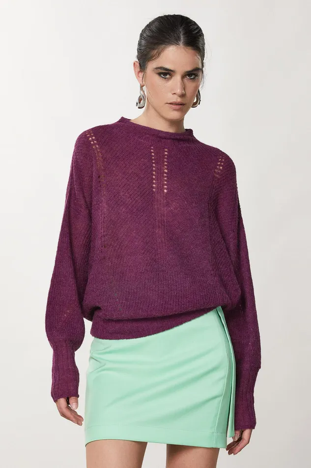 Sweaters Women Patrizia Pepe Soft WoolBlend Sweater Futuristic Purple
