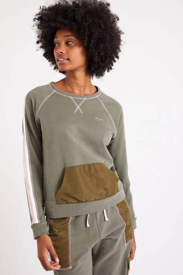 Sweatshirt Khaki 8211 BOXI RUNNING Khaki Women Banana Moon Hoodies and Sweatshirts