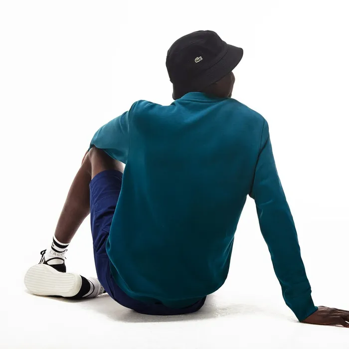 Sweatshirts Lacoste Mens Crew Neck Fleece Sweatshirt Blue For Sale Online