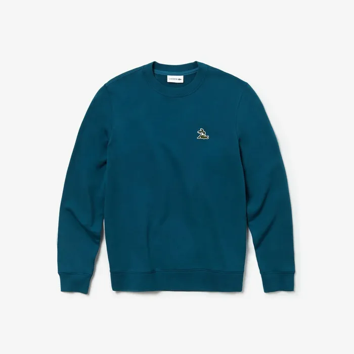 Sweatshirts Lacoste Mens Crew Neck Fleece Sweatshirt Blue For Sale Online