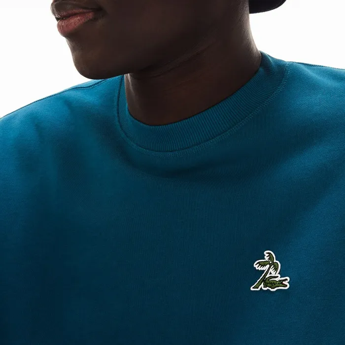 Sweatshirts Lacoste Mens Crew Neck Fleece Sweatshirt Blue For Sale Online