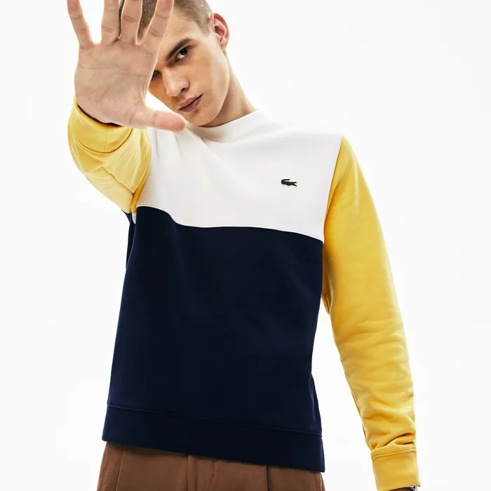 Sweatshirts Lacoste Mens Regular Fit Colorblock French Terry Sweatshirt Navy BlueWhiteYellow Gift Ideas Sweatshirts Lacoste Mens Regular Fit Colorblock French Terry Sweatshirt Navy BlueWhiteYellow Gift Ideas