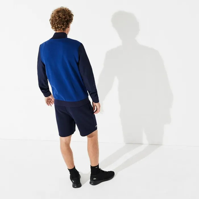 Sweatshirts Lacoste Mens SPORT ColorBlocked Zip Up Tennis Sweatshirt Navy BlueGreen Online