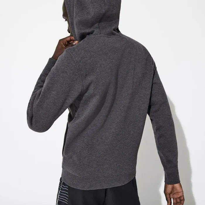 Sweatshirts Lacoste Mens SPORT FullZip Fleece Hoodie Grey ChineNavy Blue Near Me