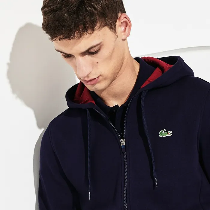 Sweatshirts Lacoste Mens SPORT Novak Djokovic Croc Logo Sweatshirt Navy BlueBordeaux Online Store