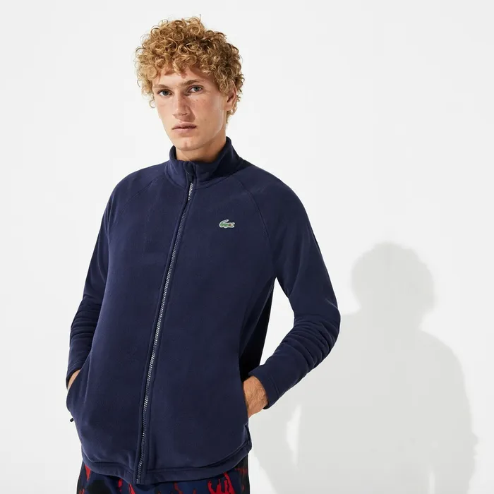 Sweatshirts Lacoste Mens SPORT Novak Djokovic Tech Fleece Jacket Navy Blue Gift Ideas