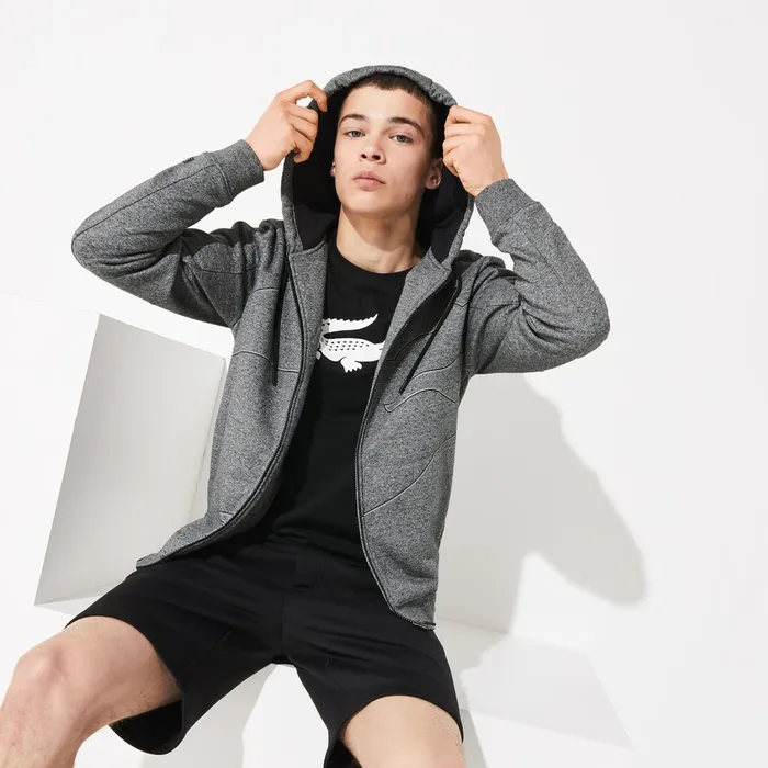 Sweatshirts Lacoste Mens SPORT Oversized Croc Zip Fleece Sweatshirt Grey ChineBlackDark GreyBlack Outlet Sweatshirts Lacoste Mens SPORT Oversized Croc Zip Fleece Sweatshirt Grey ChineBlackDark GreyBlack Outlet