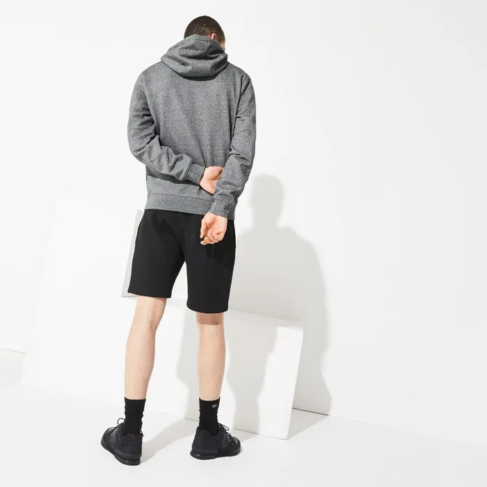Sweatshirts Lacoste Mens SPORT Oversized Croc Zip Fleece Sweatshirt Grey ChineBlackDark GreyBlack Outlet