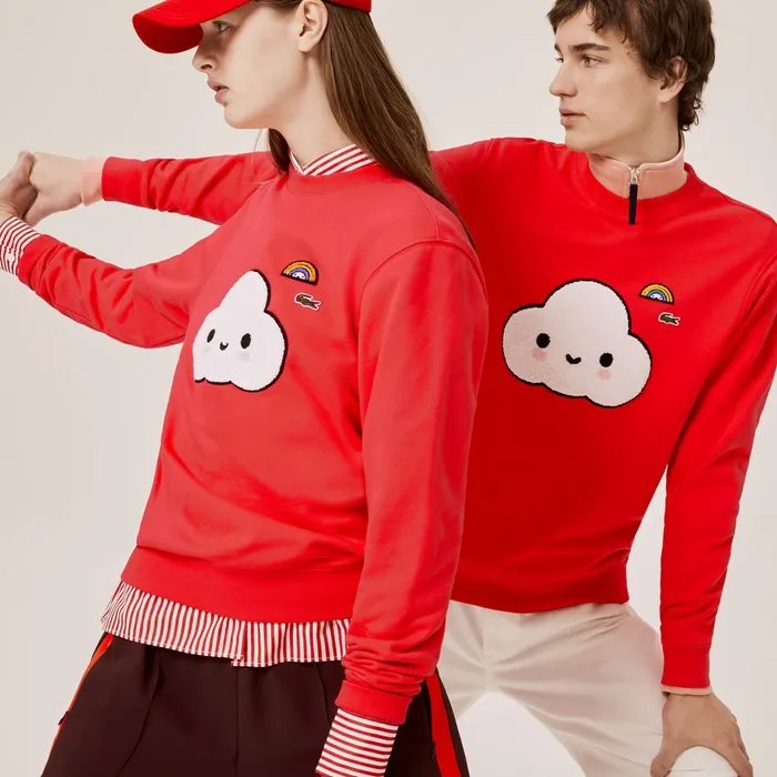 Sweatshirts Lacoste Mens Unisex x FriendsWithYou Print Sweatshirt Red For Sale Sweatshirts Lacoste Mens Unisex x FriendsWithYou Print Sweatshirt Red For Sale