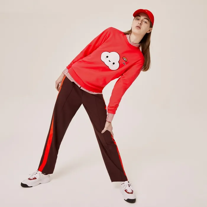 Sweatshirts Lacoste Mens Unisex x FriendsWithYou Print Sweatshirt Red For Sale
