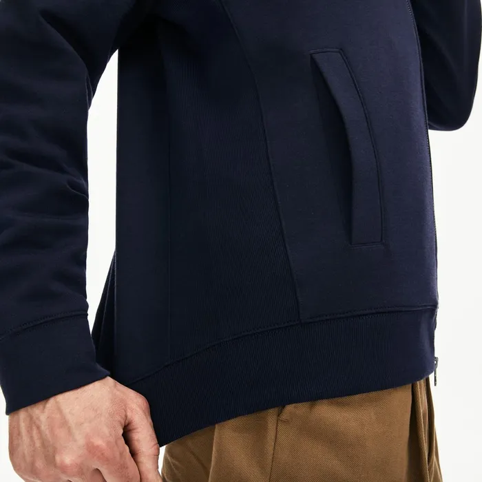 Sweatshirts Lacoste Mens Zippered Solid Sweatshirt Navy BlueKhaki Green Popular