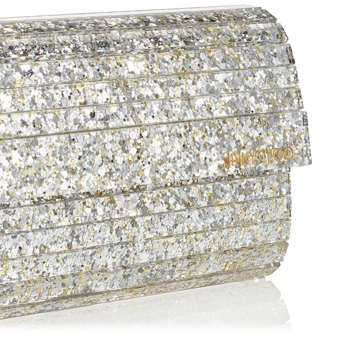 Sweetie Champagne Coarse Glitter Acrylic Clutch Bag Champagne Women JIMMY CHOO Clutch Bags