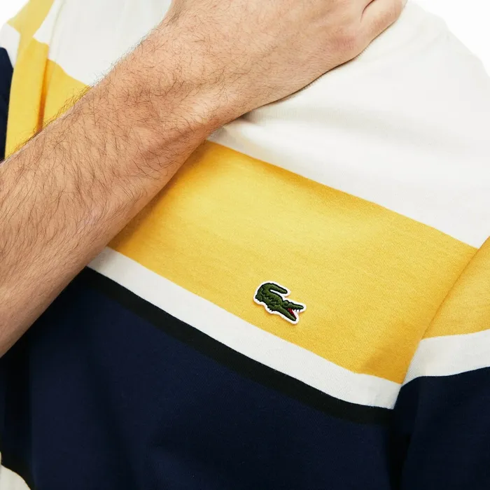 TShirts Lacoste Mens Crew Neck Cotton Tshirt WhiteBlackYellowNavy Blue Store