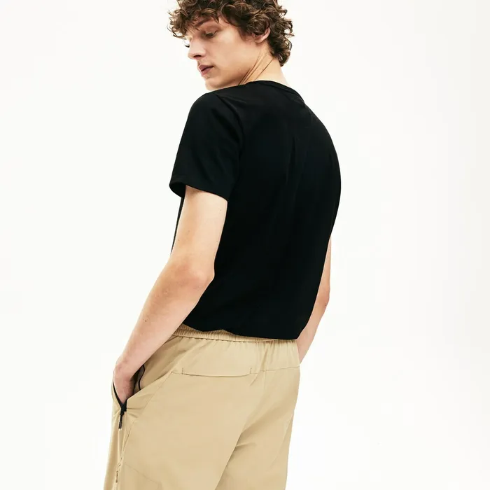 TShirts Lacoste Mens Crew Neck Pima Cotton TShirt Black Outlet