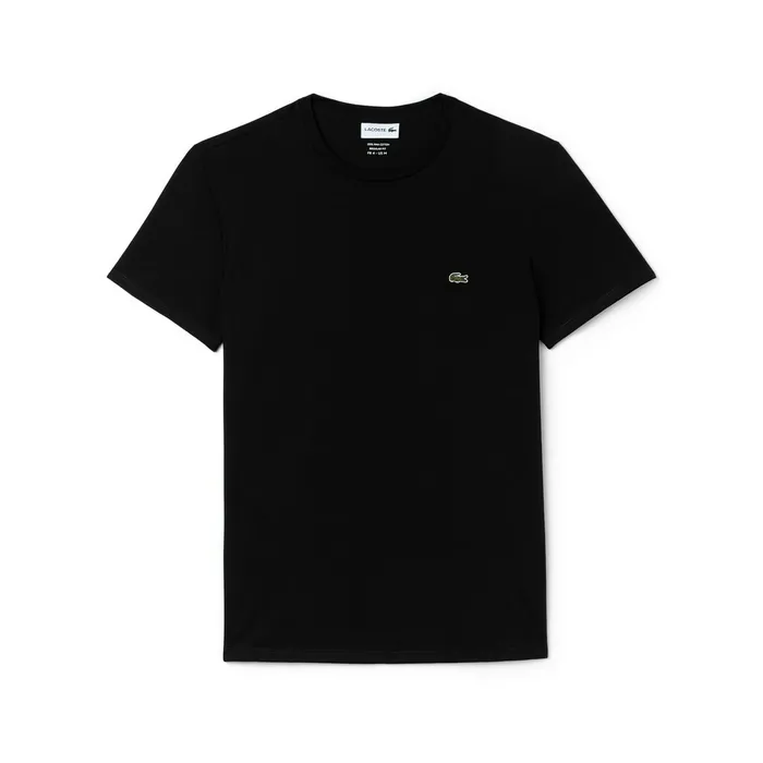 TShirts Lacoste Mens Crew Neck Pima Cotton TShirt Black Outlet