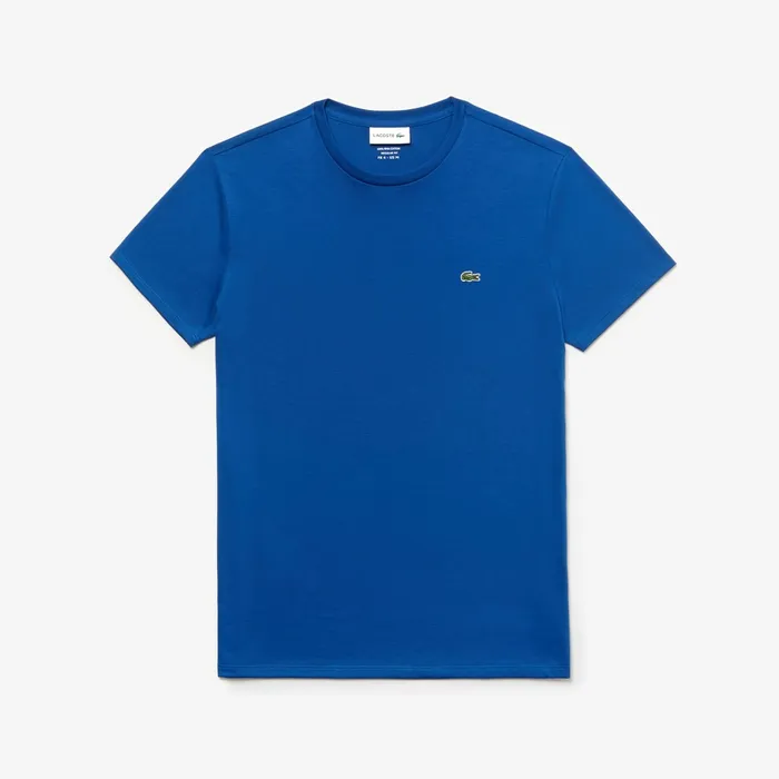 TShirts Lacoste Mens Crew Neck Pima Cotton TShirt Blue USA
