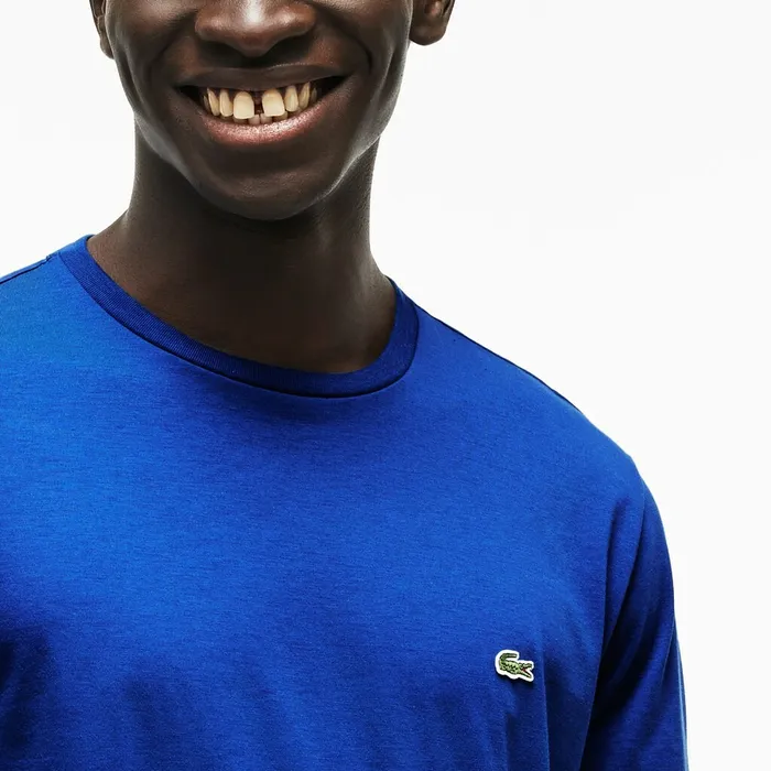 TShirts Lacoste Mens Crew Neck Pima Cotton TShirt Blue USA