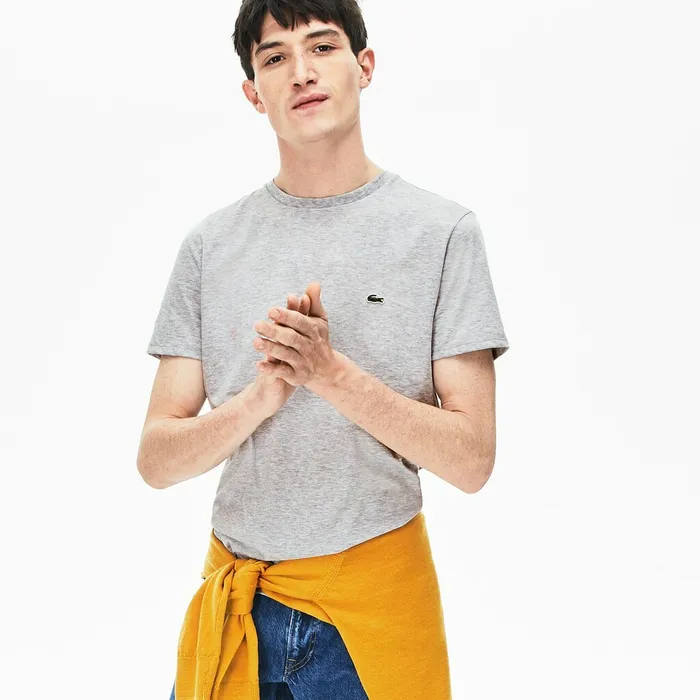 TShirts Lacoste Mens Crew Neck Pima Cotton TShirt Grey Chine Online Outlet Store TShirts Lacoste Mens Crew Neck Pima Cotton TShirt Grey Chine Online Outlet Store