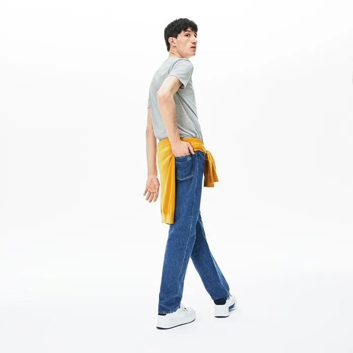 TShirts Lacoste Mens Crew Neck Pima Cotton TShirt Grey Chine Online Outlet Store