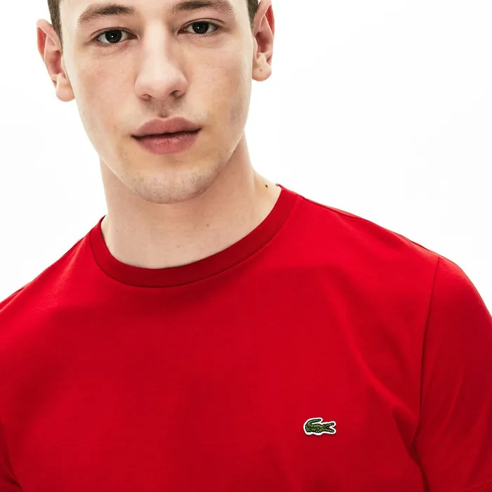 TShirts Lacoste Mens Crew Neck Pima Cotton TShirt Red Shop Online