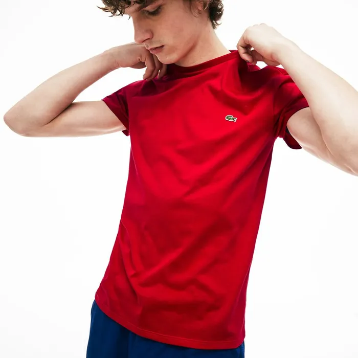 TShirts Lacoste Mens Crew Neck Pima Cotton TShirt Red Shop Online