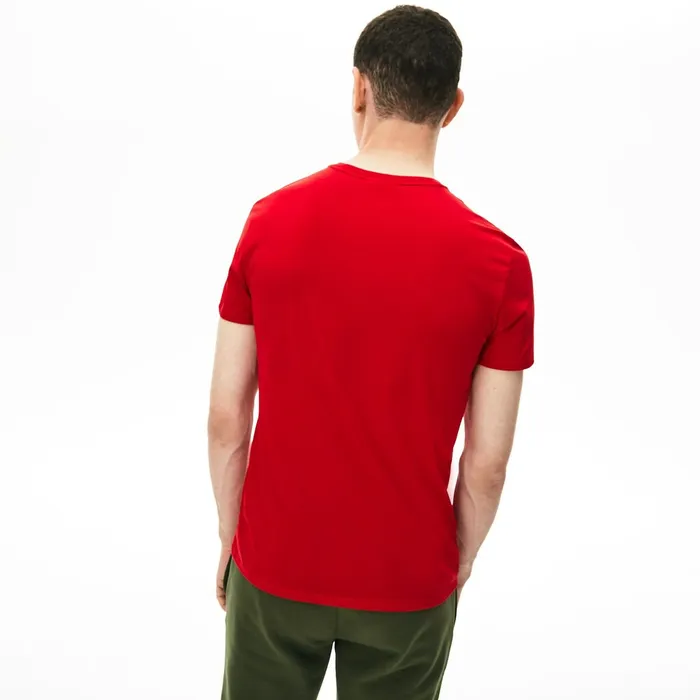 TShirts Lacoste Mens Crew Neck Pima Cotton TShirt Red Shop Online