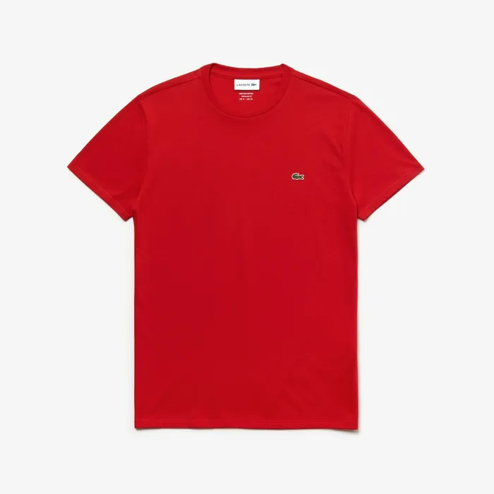 TShirts Lacoste Mens Crew Neck Pima Cotton TShirt Red Shop Online