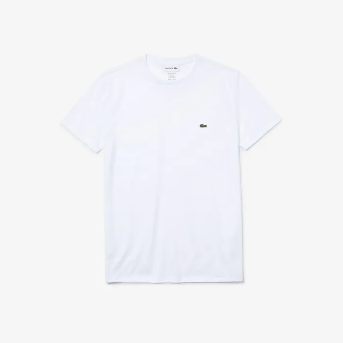 TShirts Lacoste Mens Crew Neck Pima Cotton TShirt White For Sale Online